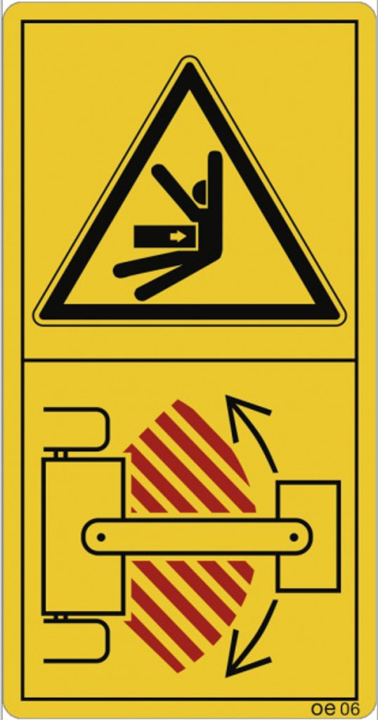 Dreifke Aufkleber Während des Betriebes nicht im Knickbereich ..., Folie, 35...