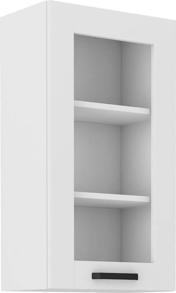 Armadietto alto vetrato LAILI - larghezza 40 cm, bianco