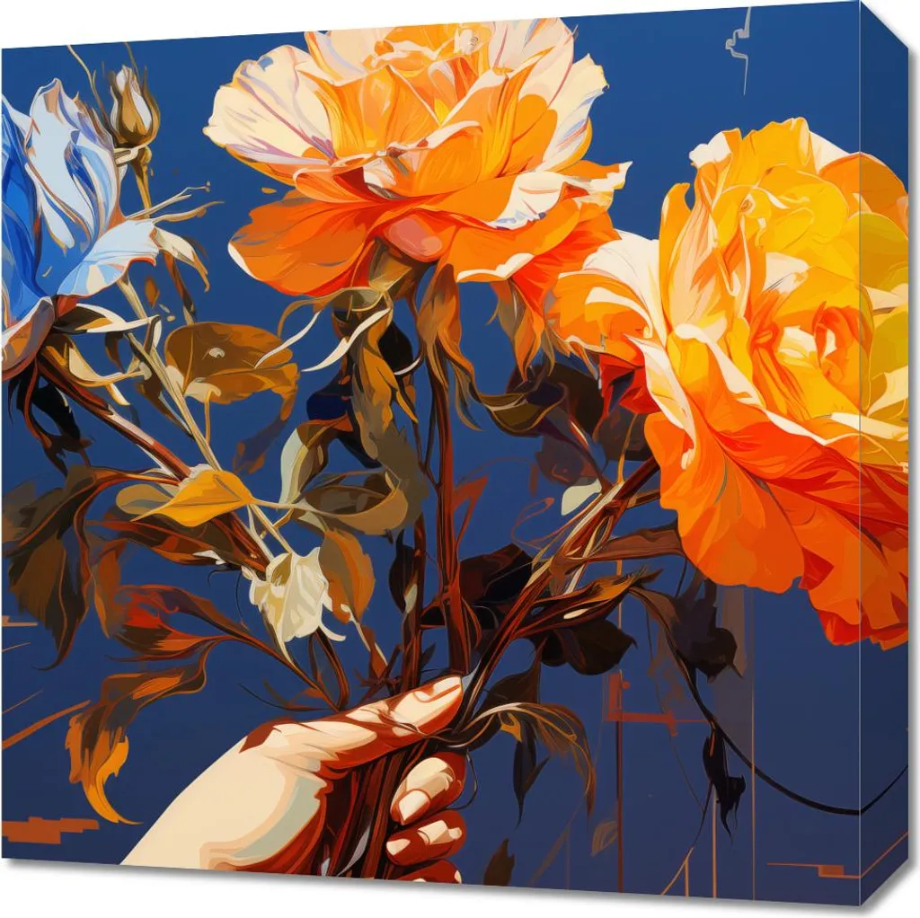 Quadro 50x50cm Abbraccio Vivace - Tela Moderna su Legno Made in Italy