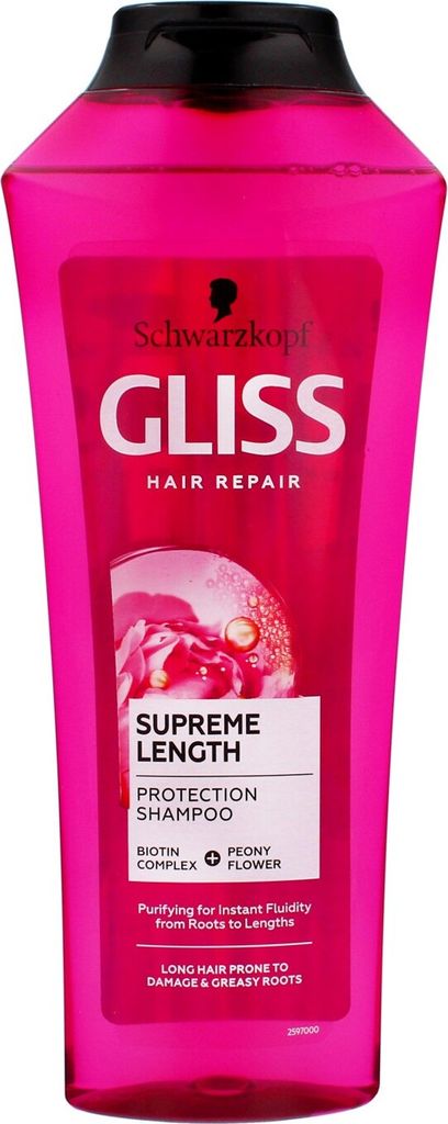 Schwarzkopf Gliss Supreme Length Shampoo for Long and Resilient Hair 400ml