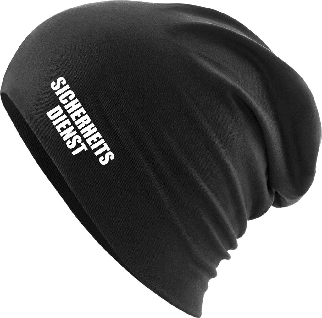 Huuraa Beanie Sicherheitsdienst Schriftzug Black One Size Baumwolle und Elasthan Mütze Geschenkidee