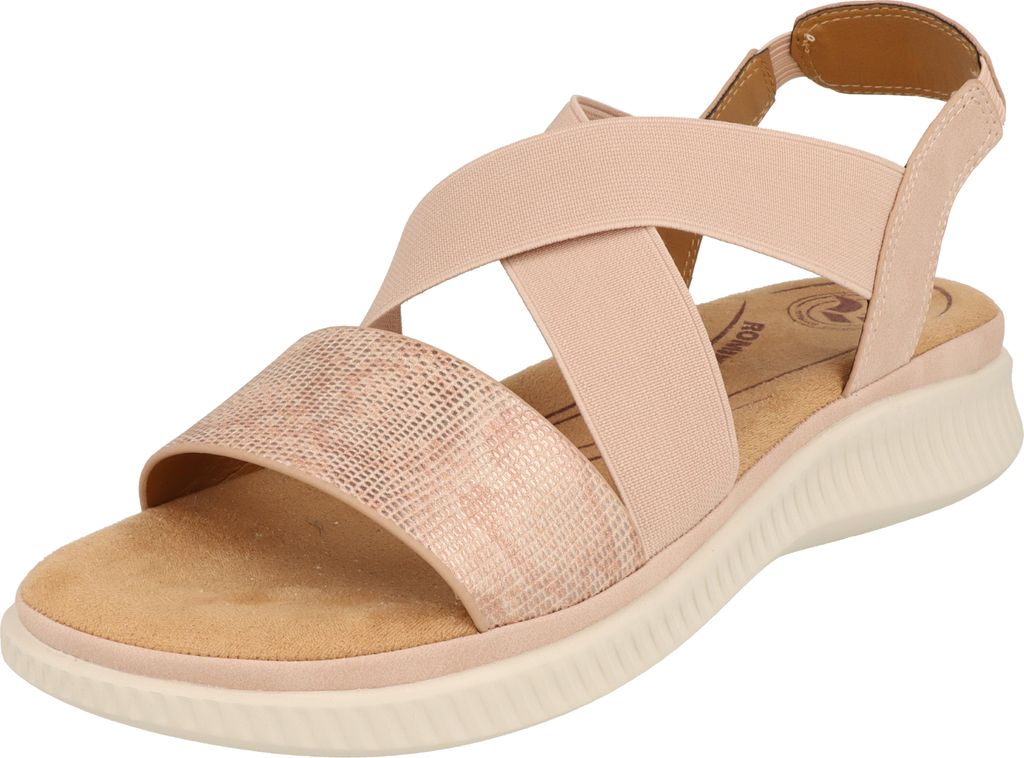 Romika Damen Schuhe Komfortweite Keilsandalette 74R0092005 Gummizug Rose