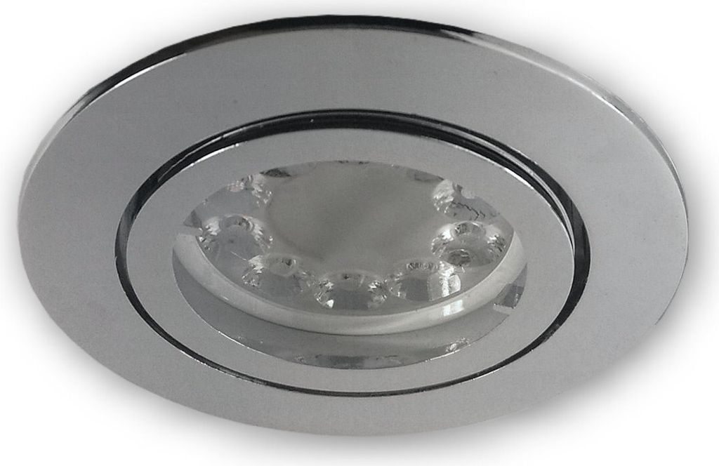 C-Light LED Einbaustrahler CCT GU10 dimmbar 68 mm Lochbohrung chrom glänzend 5,5W 230V