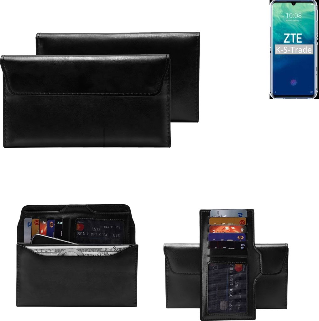 K-S-Trade Handy Hülle kompatibel mit ZTE Blade V10 Schutz Hülle Tasche Schutz Case Handytasche Kunstleder schwarz, 1x