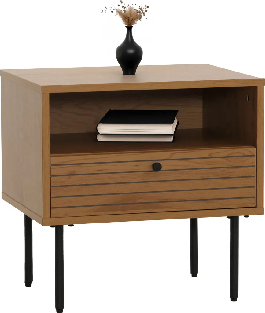 Table de nuit scandinave bois et métal pour optimiser l'espace