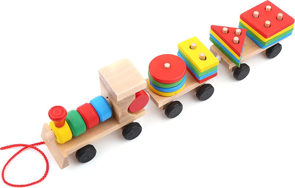 Baby Kinder frühe Entwicklung Spielzeug Zug LKW Form hölzerne Blöcke zusammenbauen Lernspielzeug