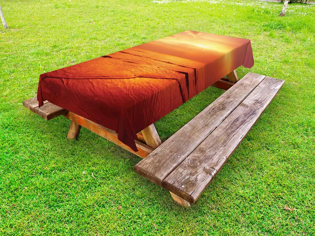 ABAKUHAUS Tovaglia da esterno Ocean, Twilight Seestück Am Exotischen Ferienreise Bestimmungsort Bild Karon Strand Thailands, giallo rosso, 145x265 cm