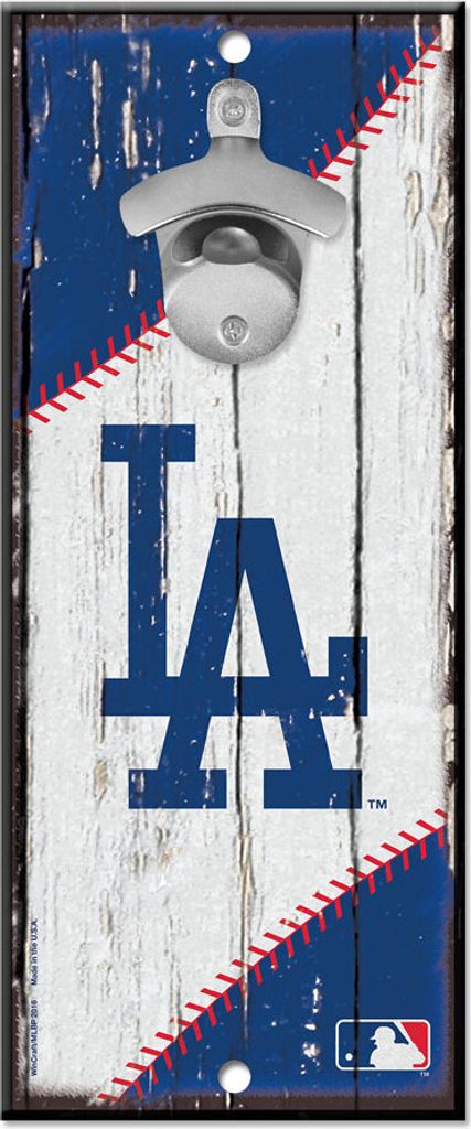 MLB Los Angeles Dodgers Bottle Opener Flaschenöffner Wood Sign Holzschild Holz 30x12cm