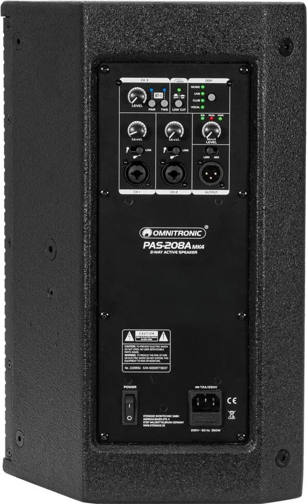 Enceinte pour Conférence et Soirée Omnitronic PAS-208A MK4 Bluetooth DSP - 4
