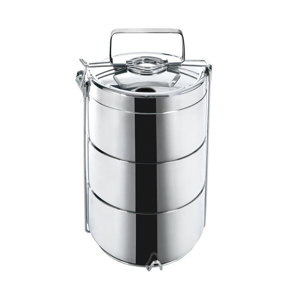 Contenitore termico per alimenti in acciaio inox con tre Immagine del prodotto 