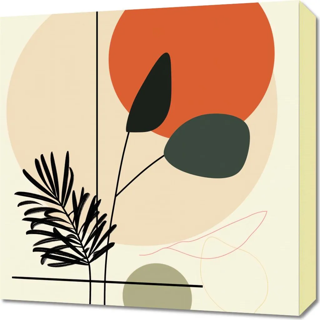 Decorazione Parete 50x50 Tramonto Oasi - Quadro Moderno d'Arredo