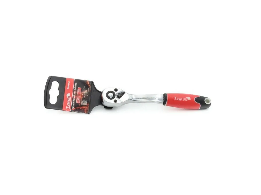 Cliquet 1/4 pouce en acier chrome vanadium avec poignée bi-matière 150mm