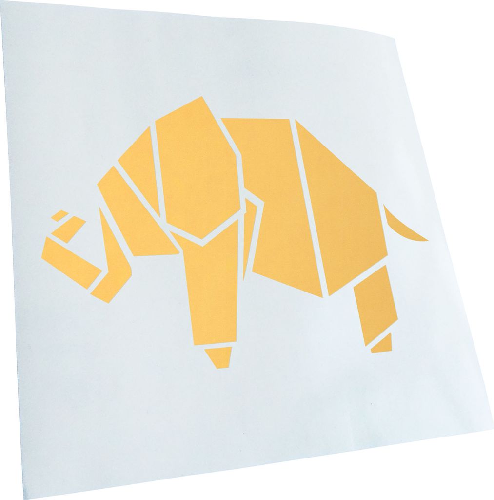 Kiwistar - Autoaufkleber - Papierfalten Elefant - Creme - 60x40cm - Aufkleber für Auto, Laptop, Fahrrad, LKW, Motorrad mehrfarbig JDM Decal Racing