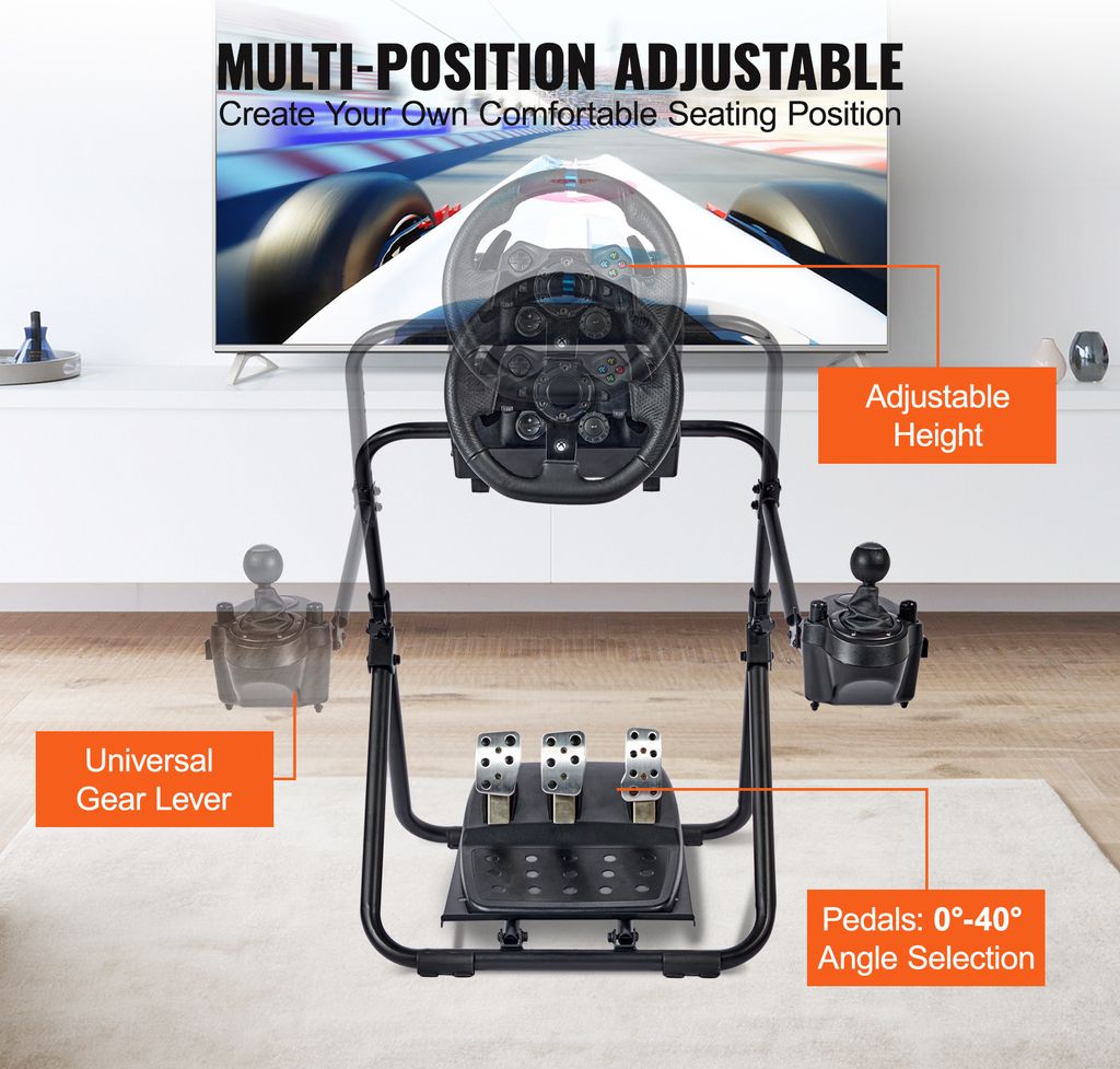 VEVOR Lenkradständer 600–830mm Gamesitz 0°-40° Spielsitz Produktbild 4