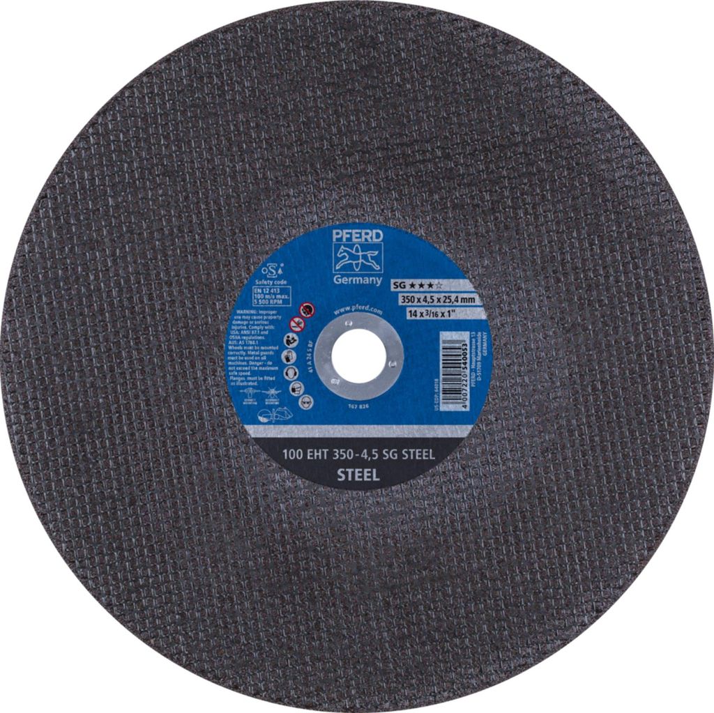 PFERD TOOLS Trennscheibe Trennschleifer EHT 350x4,5x25,4 mm SG STEEL für Stahl (100 m/s) 10 Stk