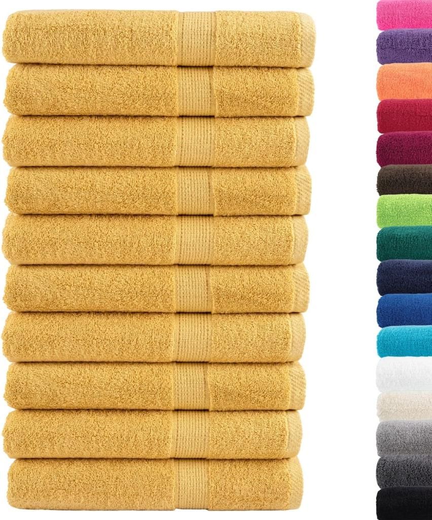 vidaXL Premium Saunatücher SOLUND 10 Stk. Gold 80x200 cm 600 g/m²