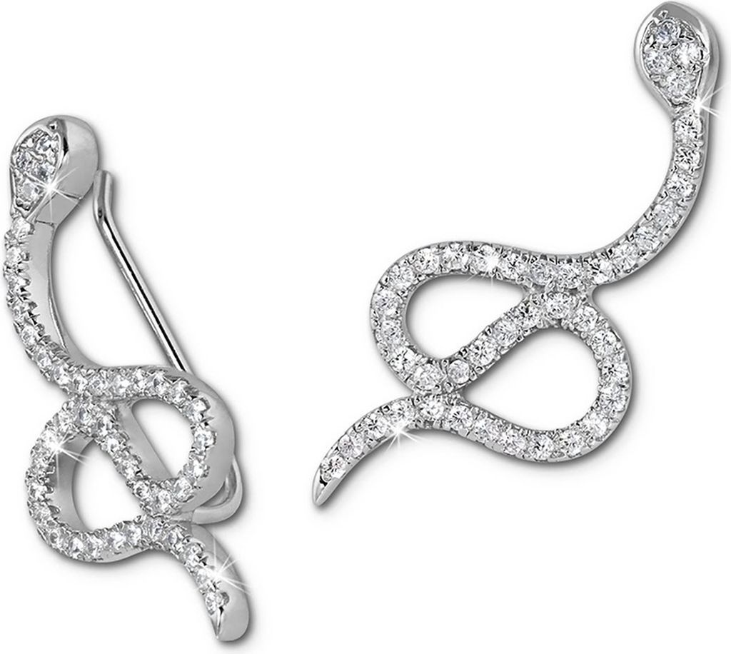 SilberDream Ohrringe Ear Cuff Schlange Zirkonia weiß Ohrklemmen Silber D2GSO452W