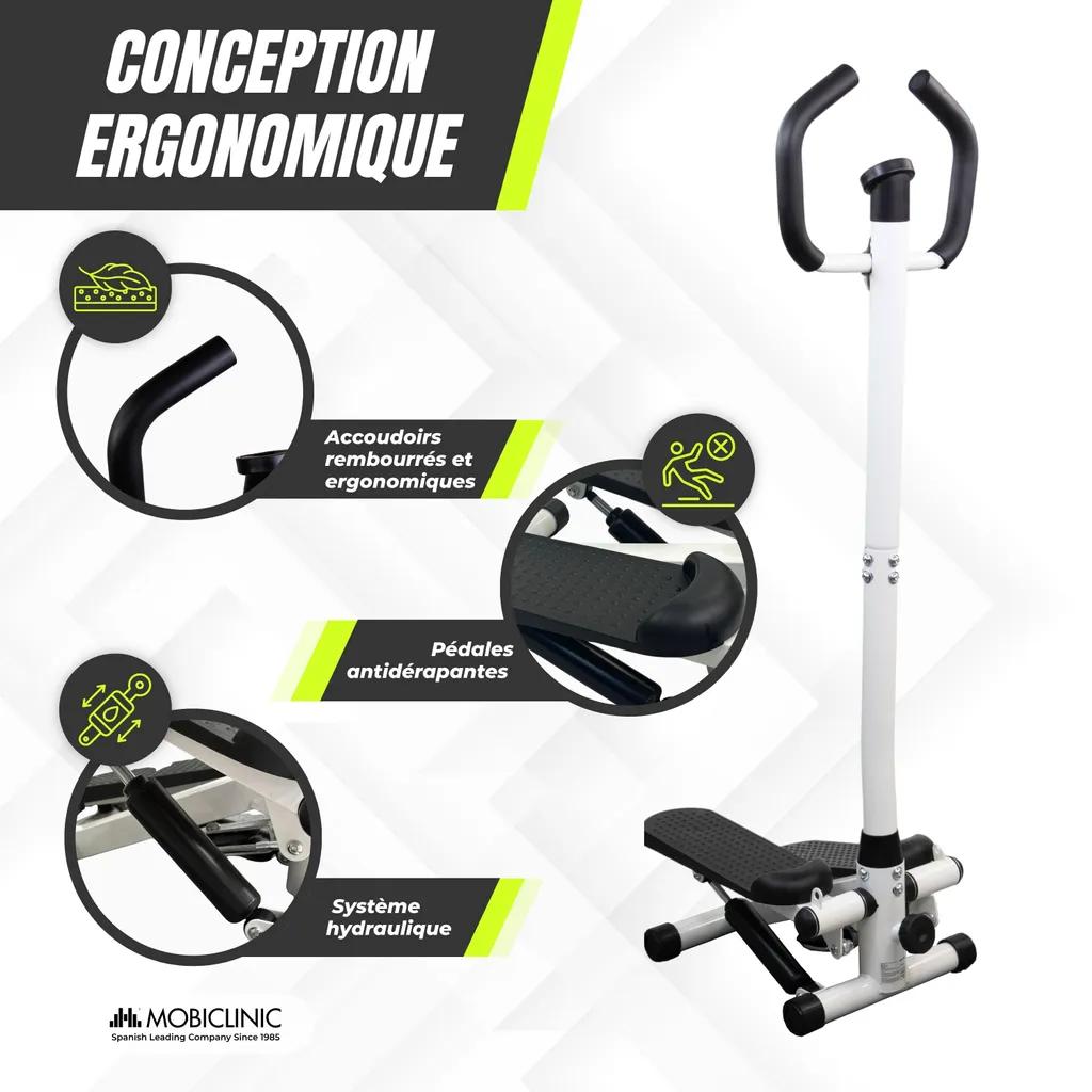 Stepper avec écran LCD et résistance ajustable Mobiclinic Step-Pro