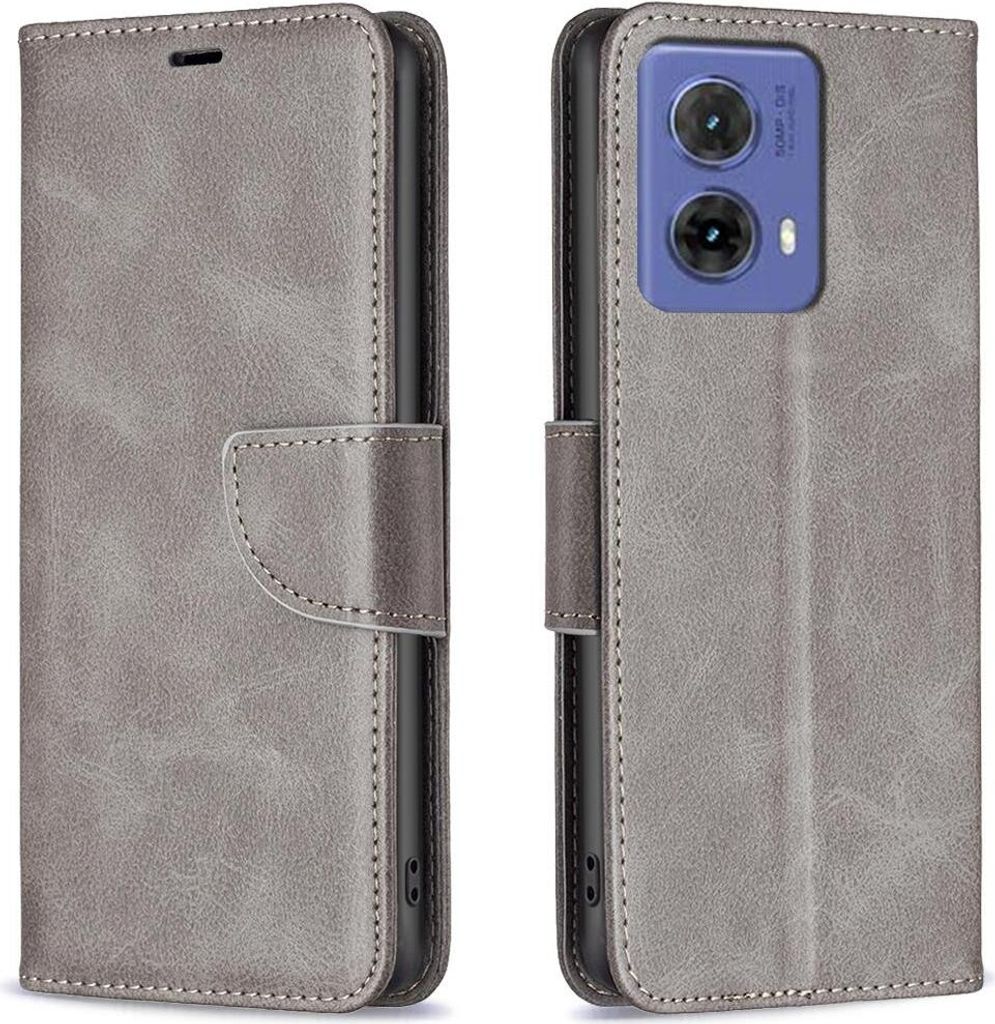 Mobigear Excellent Motorola Moto G85 Hülle Klapphülle Geldbörse - Grau