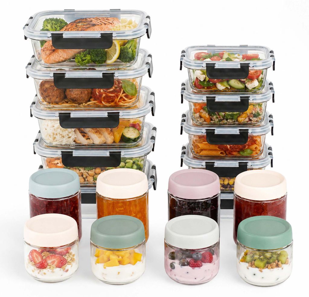 Relaxdays Frischhaltedosen & Einmachgläser, 18er Set, 4 Produktbild 