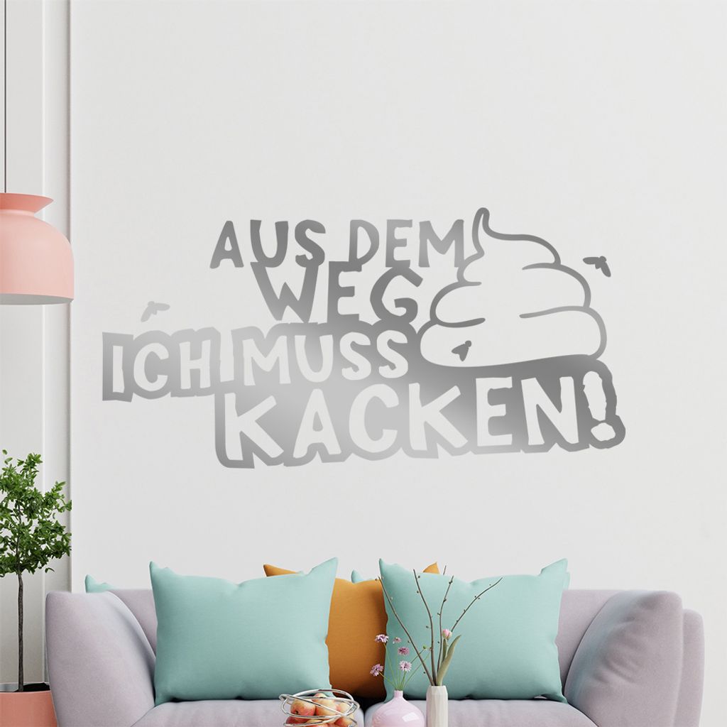 KIWISTAR Aus dem Weg, ich muss kacken! - Shit Kot Wurst Notfall Klo Wandtattoo in 6 Größen - Wandaufkleber Wall Sticker - Dekoration, Küche, Woh...