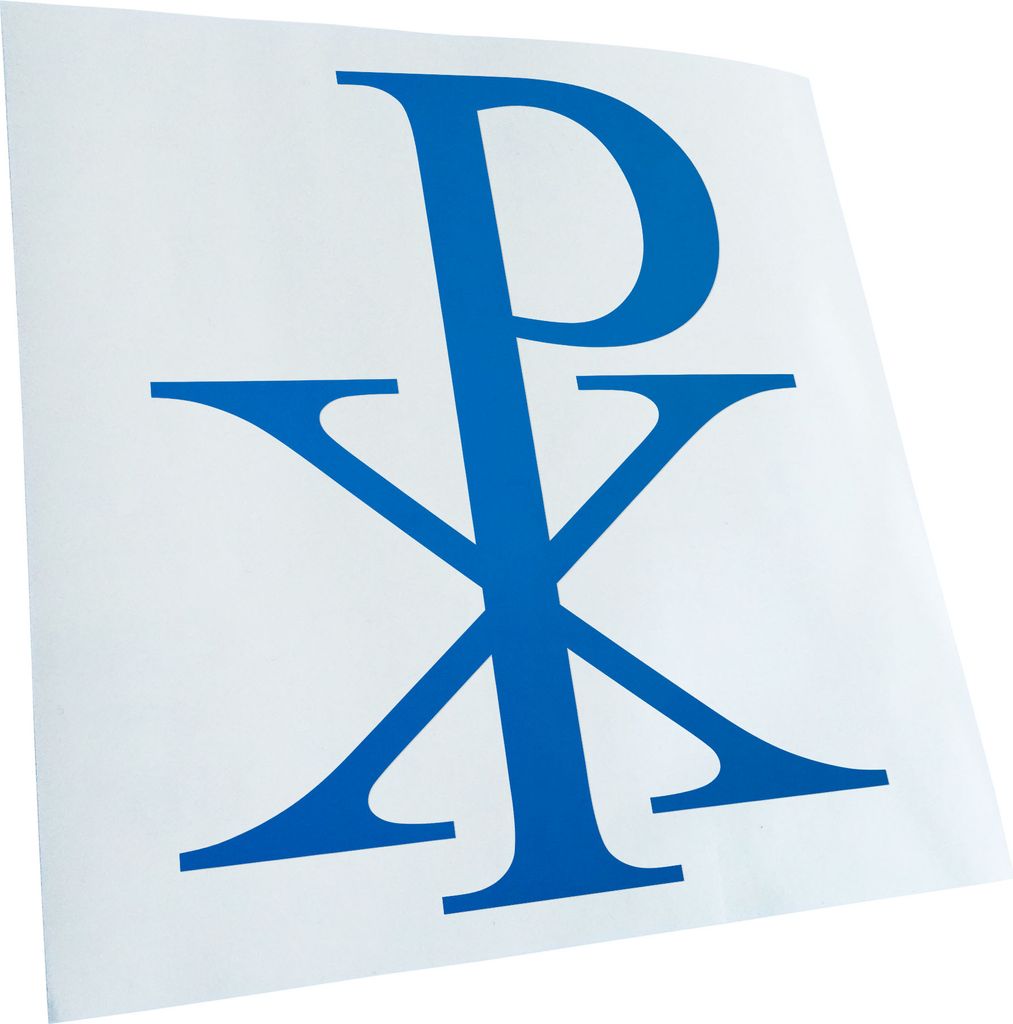 Kiwistar - Autoaufkleber - Christusmonogramm - Labarum - Blau - 50x42cm - Aufkleber für Auto, Laptop, Fahrrad, LKW, Motorrad mehrfarbig JDM Decal ...