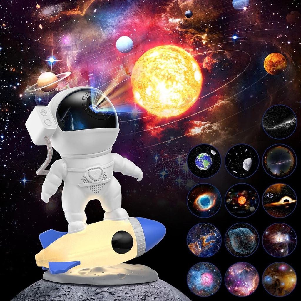 Sternenhimmel Projektor Planetarium Nachtlicht mit 13 Planeten Discs 360° Verstellbare Galaxy Lampe für Kinderzimmer Schlafzimmer Geschenk
