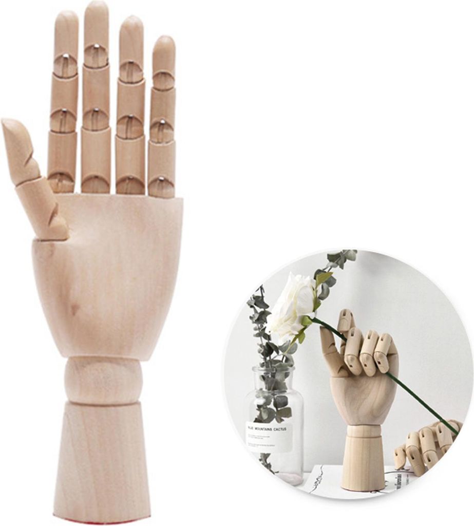 Hölzerne Schaufensterpuppe Luftpflanzenhalter, 12inch 30cm Gelenke Display Stand für Tillandsia, Home Decor