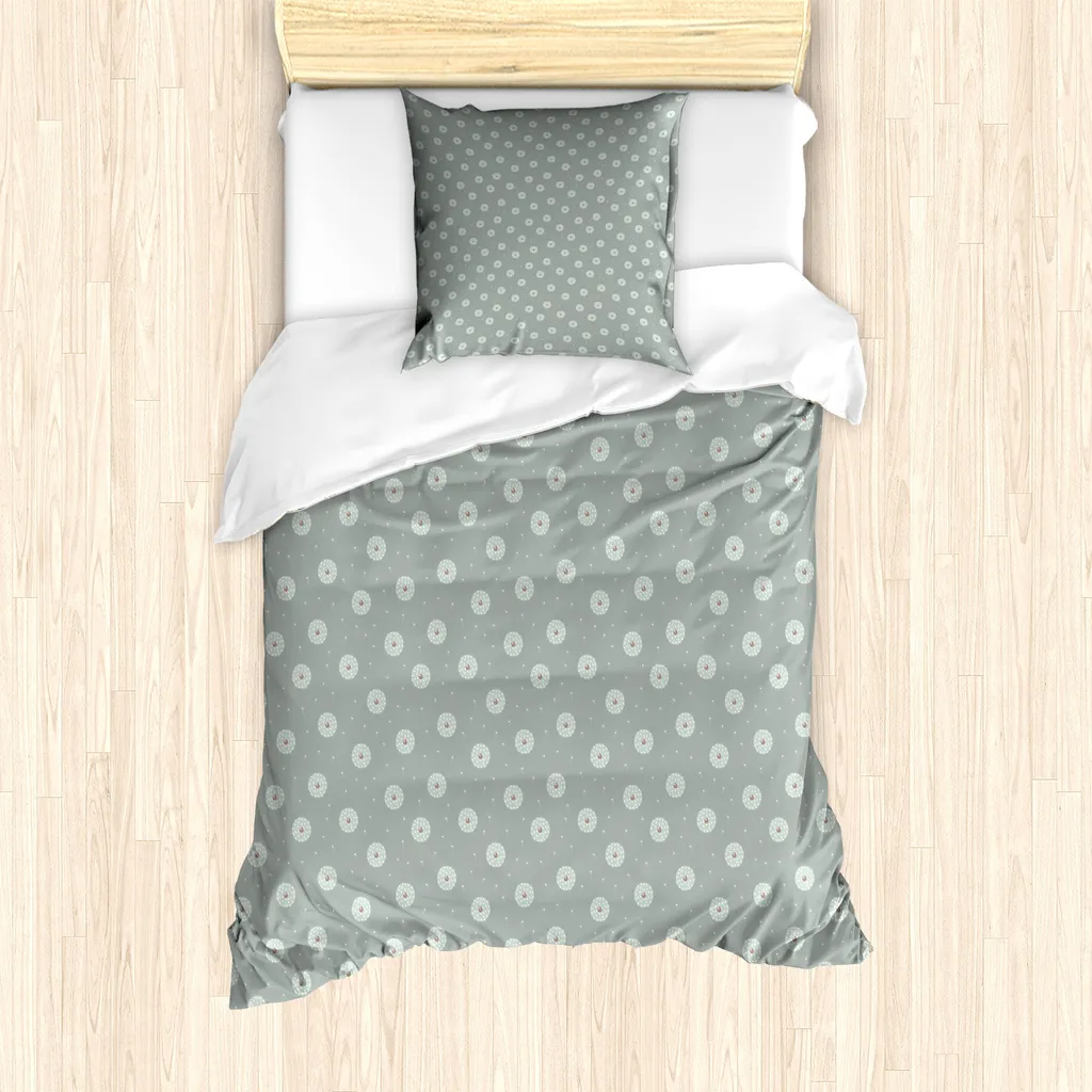 Copripiumino 135x200 ABAKUHAUS Dente di Leone Verde Salvia Design Moderno