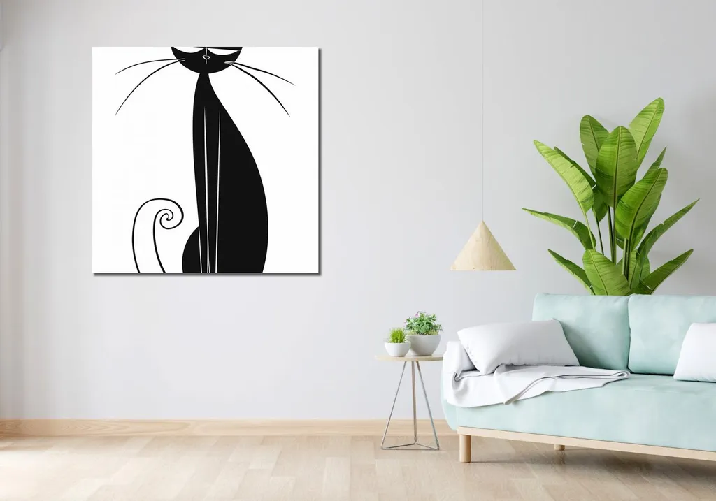 Quadro 100x100 cm Nero della gatta - 2