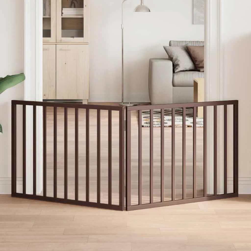 Cancelletto per Cani Pieghevole 160cm Legno Pioppo Marrone | Best Furniture