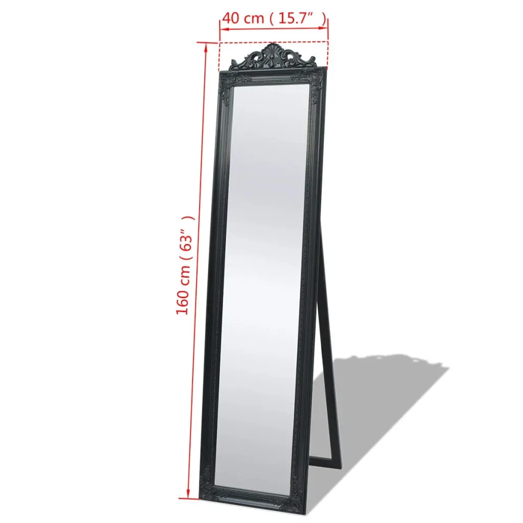 vidaXL Specchio Barocco Nero 160x40 - Specchiera da Terra per Camera - 8