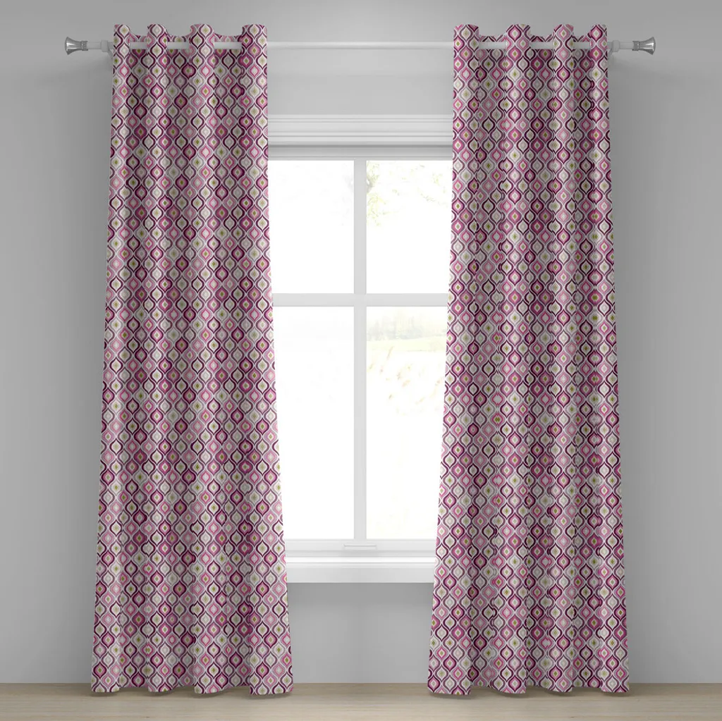 Rideau Anti-Ternes pour Intérieur Sombre, Motifs Colorés à Œillets