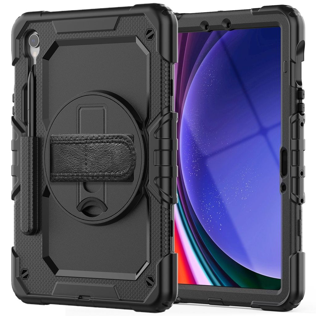 4in1 Hülle mit Trageschleife für Samsung Galaxy Tab S9 FE 2023 X510/SM-X516/SM-X518 10.9 Zoll Outdoor Cover Schutz + Ständer