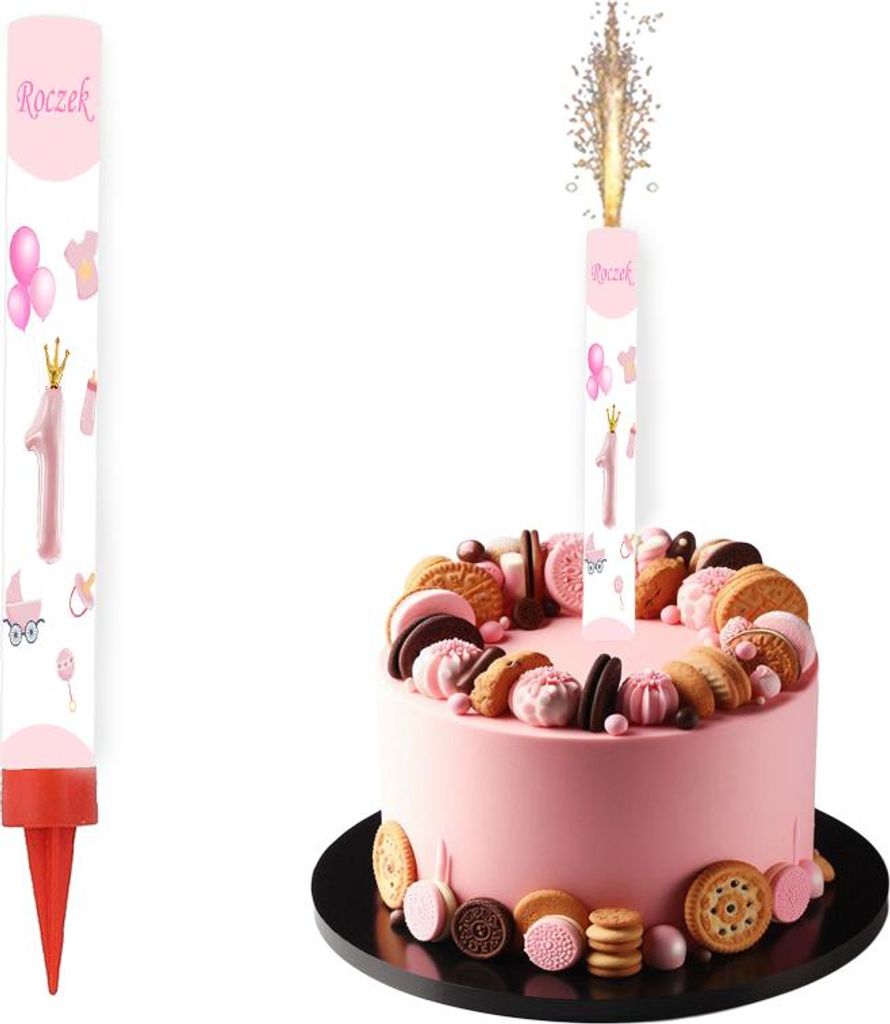 Kuchenbrunnen EIN JAHR ALTES Pink Girl 1 Stk.