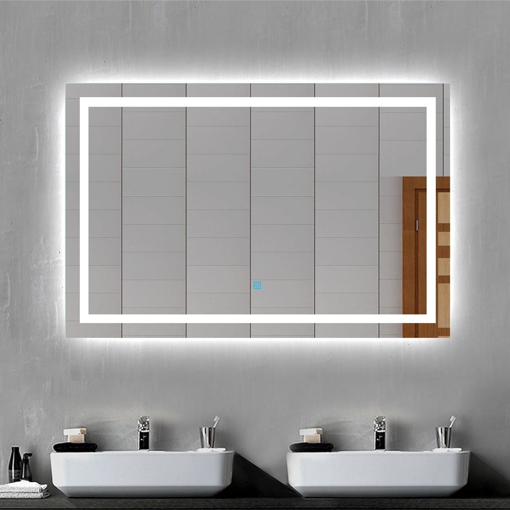 Badezimmerspiegel LED Badspiegel Lichtspiegel Wandspiegel Mit Sensor 100x60 cm 