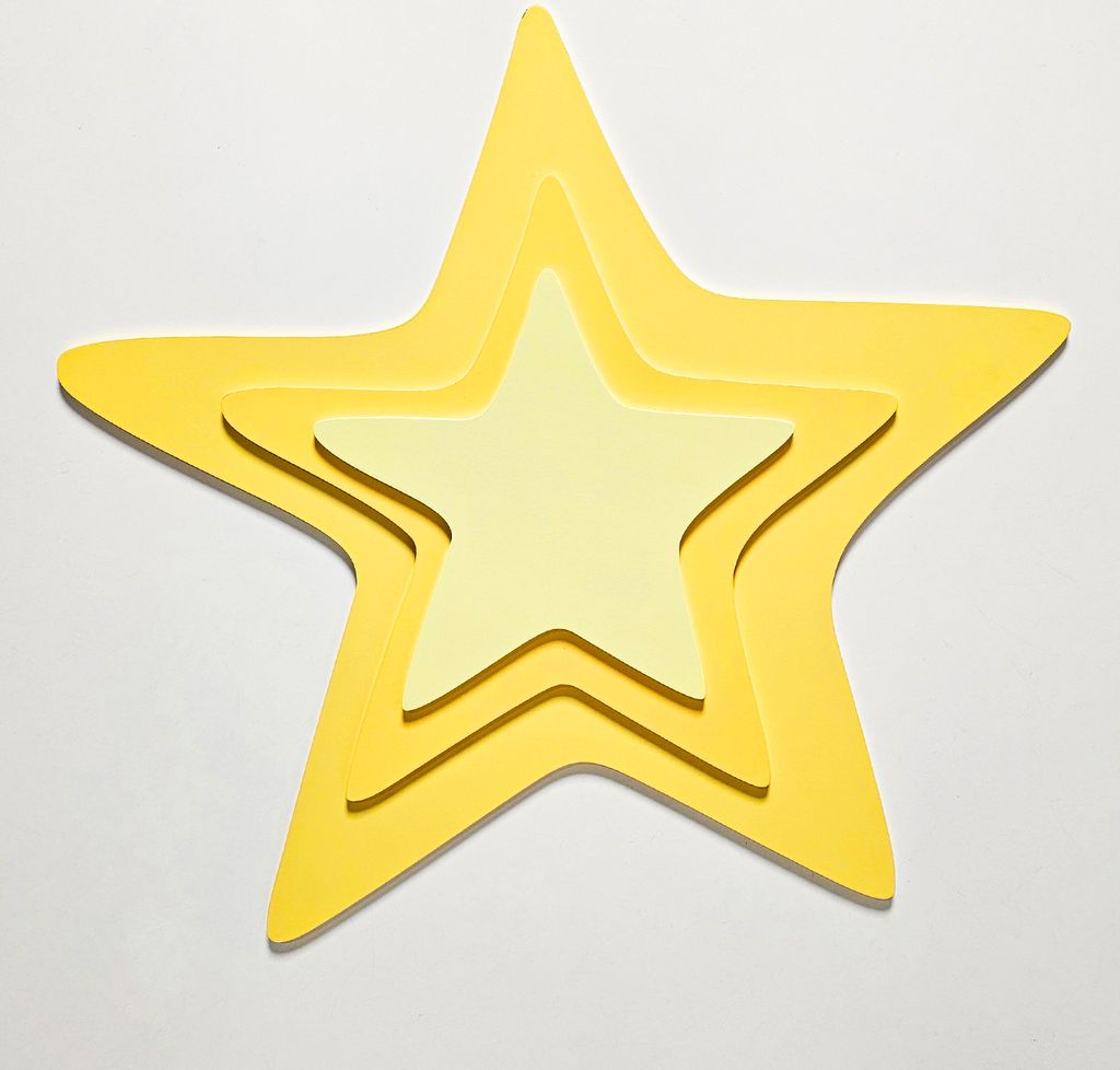 KiddyMoon Wanddekor 3D Wandskulpturen Kinderzimmer Akccessoire Für Kinder Hergestellt Aus MDF Babys Wanddeko Montessori Spaß Dekoration Stern Mus...