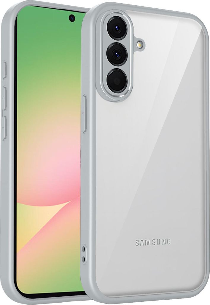Hülle für Samsung Galaxy A36 Transparente Rückseite TPU Bumper Stoßfest Handyhülle Grau