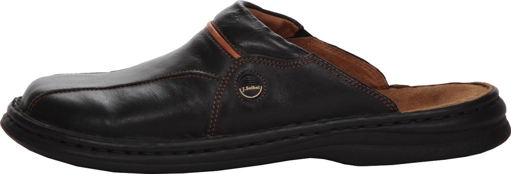 Josef Seibel Herren Echtleder Pantolette schwarz/cognac, Produktbild 