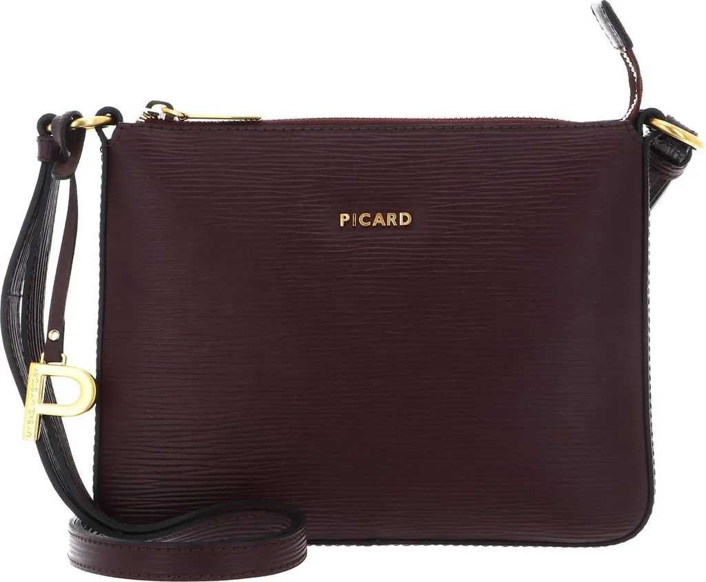 Sac crossbody Calais Picard Vino bordeaux, cuir grainé et finitions luxe