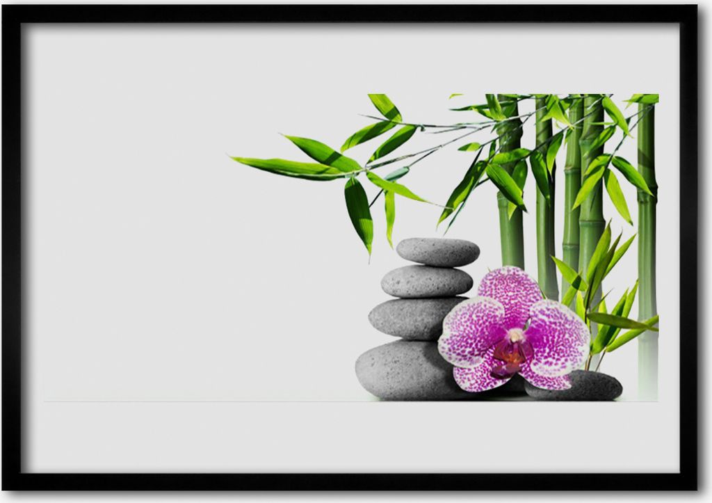 Bild 70x50 MDF-Rahmen Wandkunst Spa Zen Bamboo Kunst