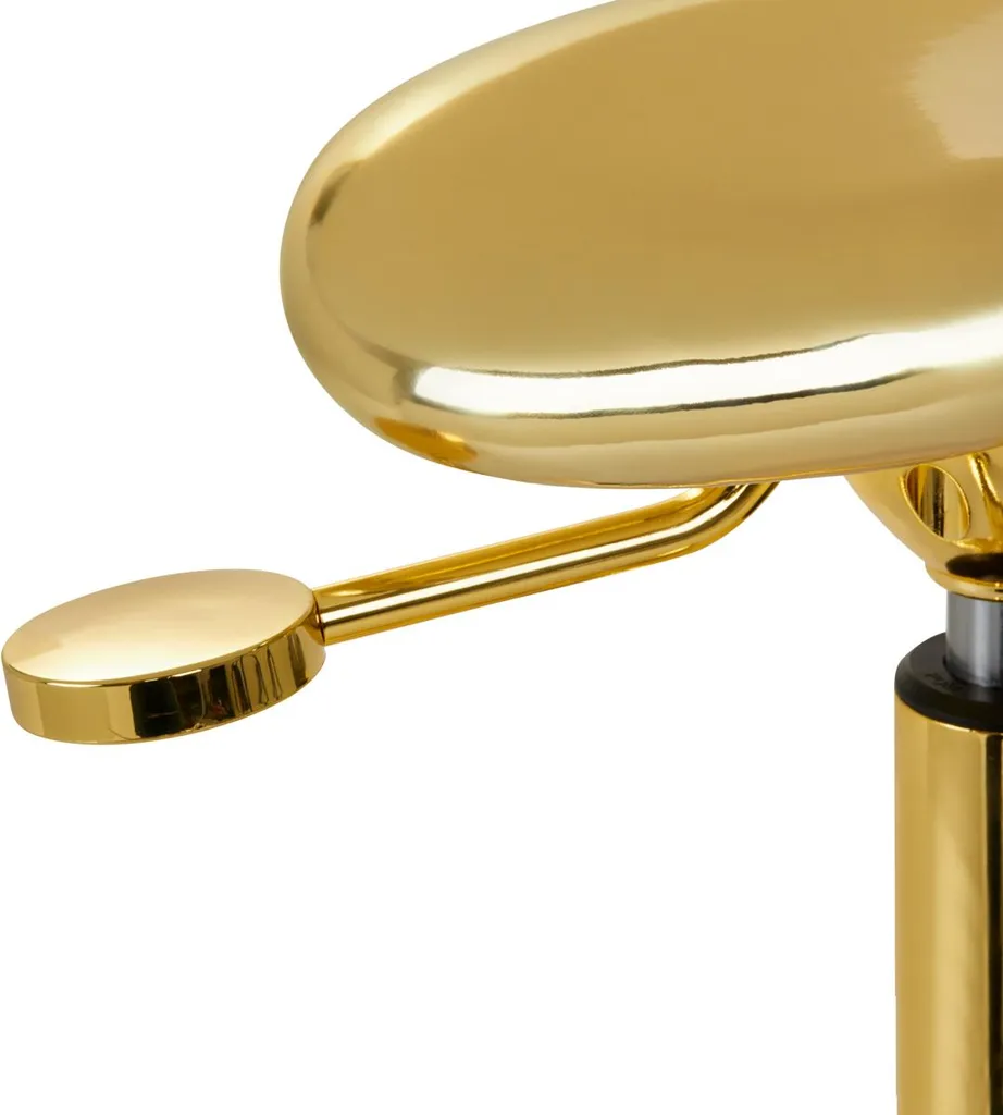 Tabouret à roulettes Gabbiano doré pour coiffeur et styliste - 2
