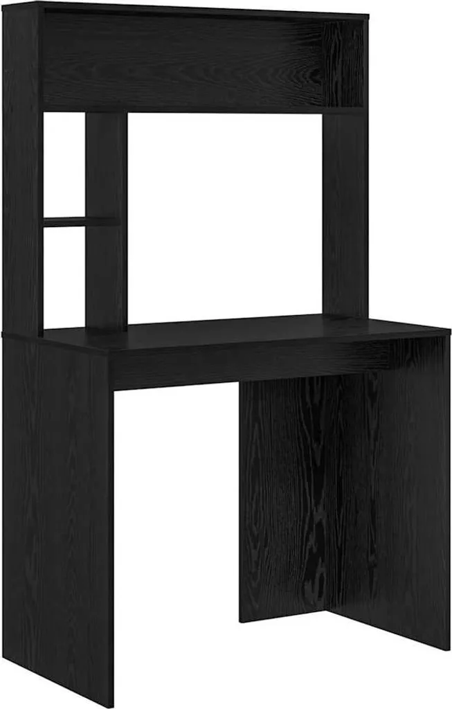 Scrivania con ripiano in look rovere nero 91 x 50 x 149 cm