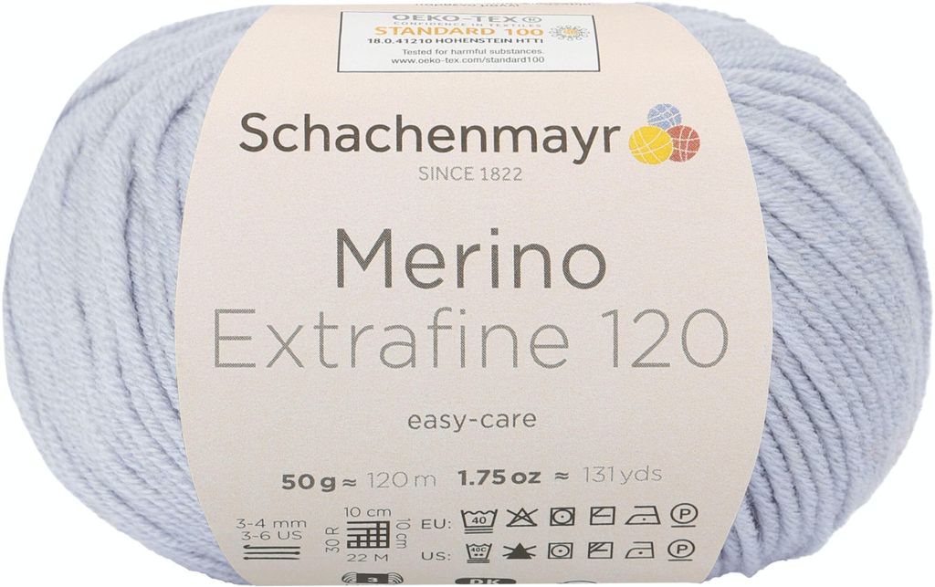 Schachenmayr Merino Extrafine 120, 50g Silver Handstrickgarne