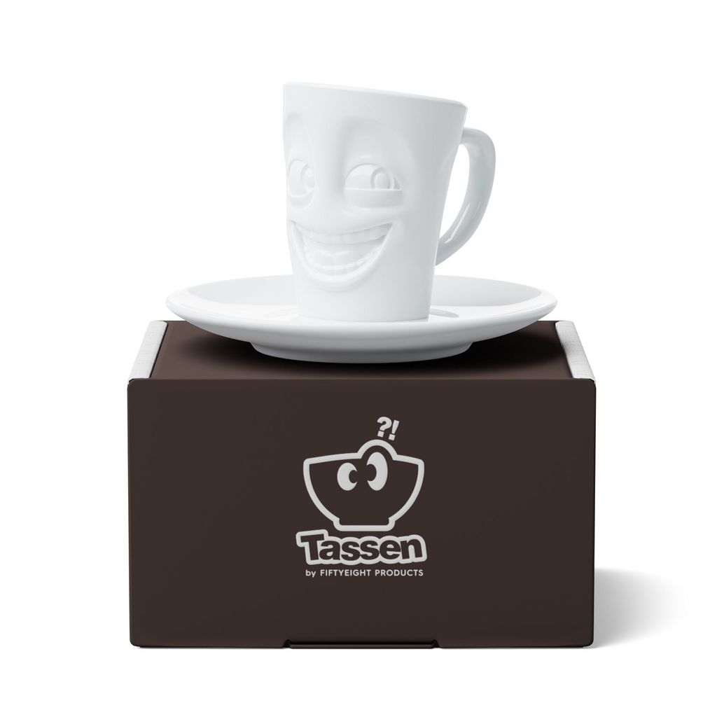 FIFTYEIGHT Espresso Mug mit Henkel 80ml - Witzig weiß