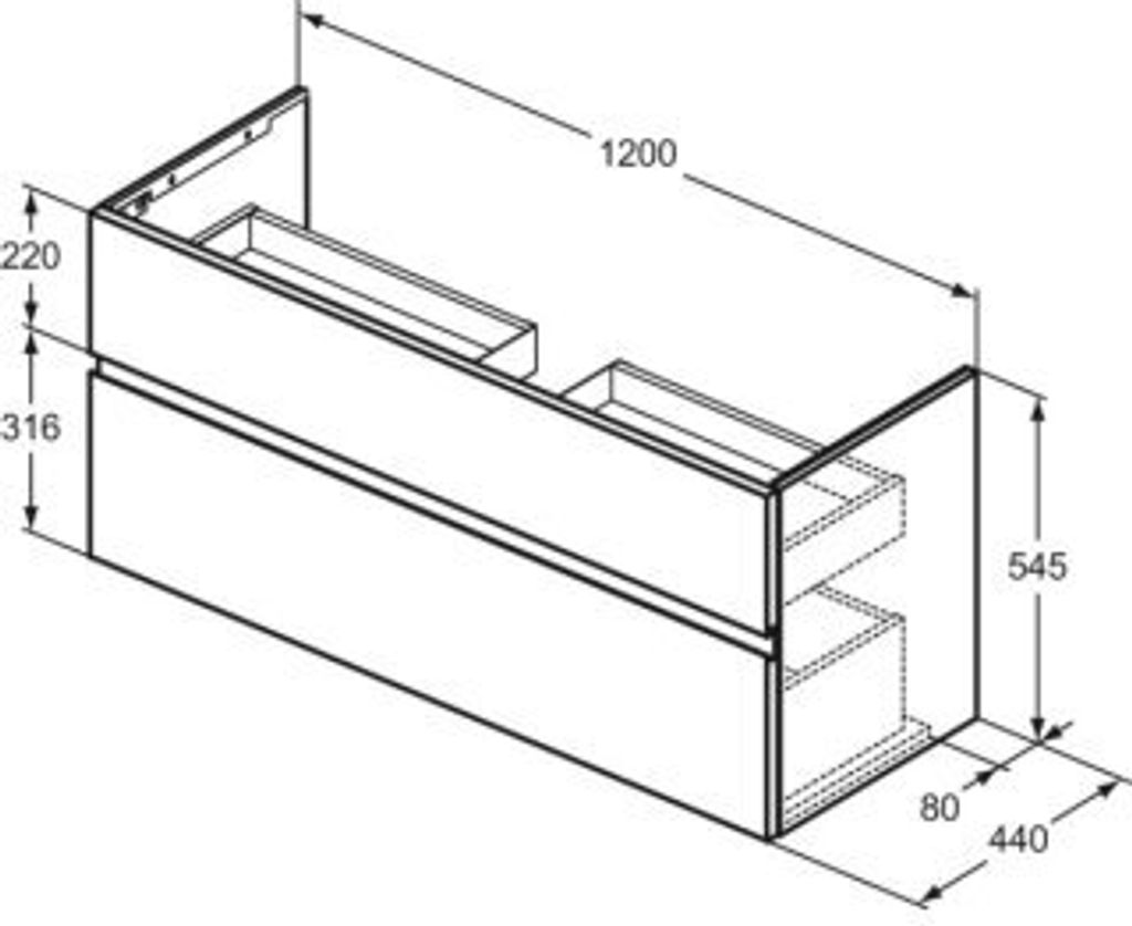 Ideal Standard E3385Y2 Möbelwaschtischunterschrank Finesse