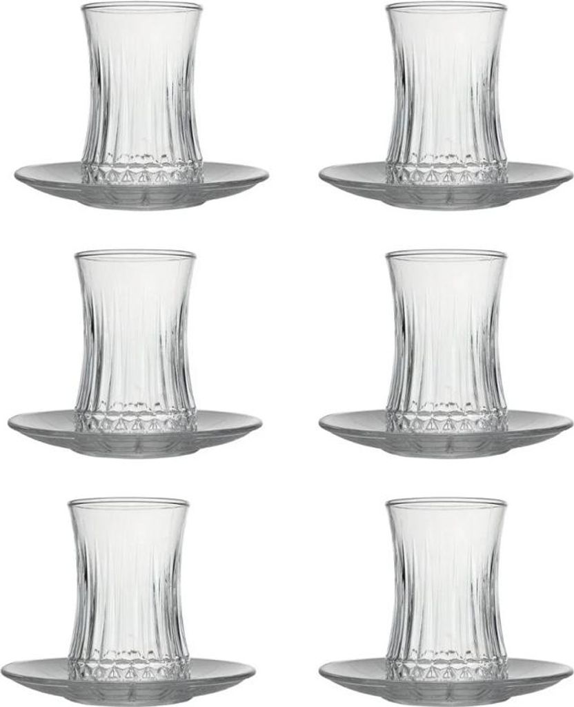 Pasabahce Elysia Teeset Tasse mit Untertasse 12tlg.