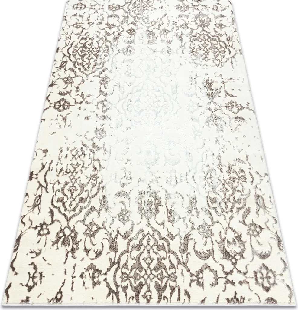 Moquette CORE 247A Ornement Vintage Crème et Brun Beige - 200x290 cm