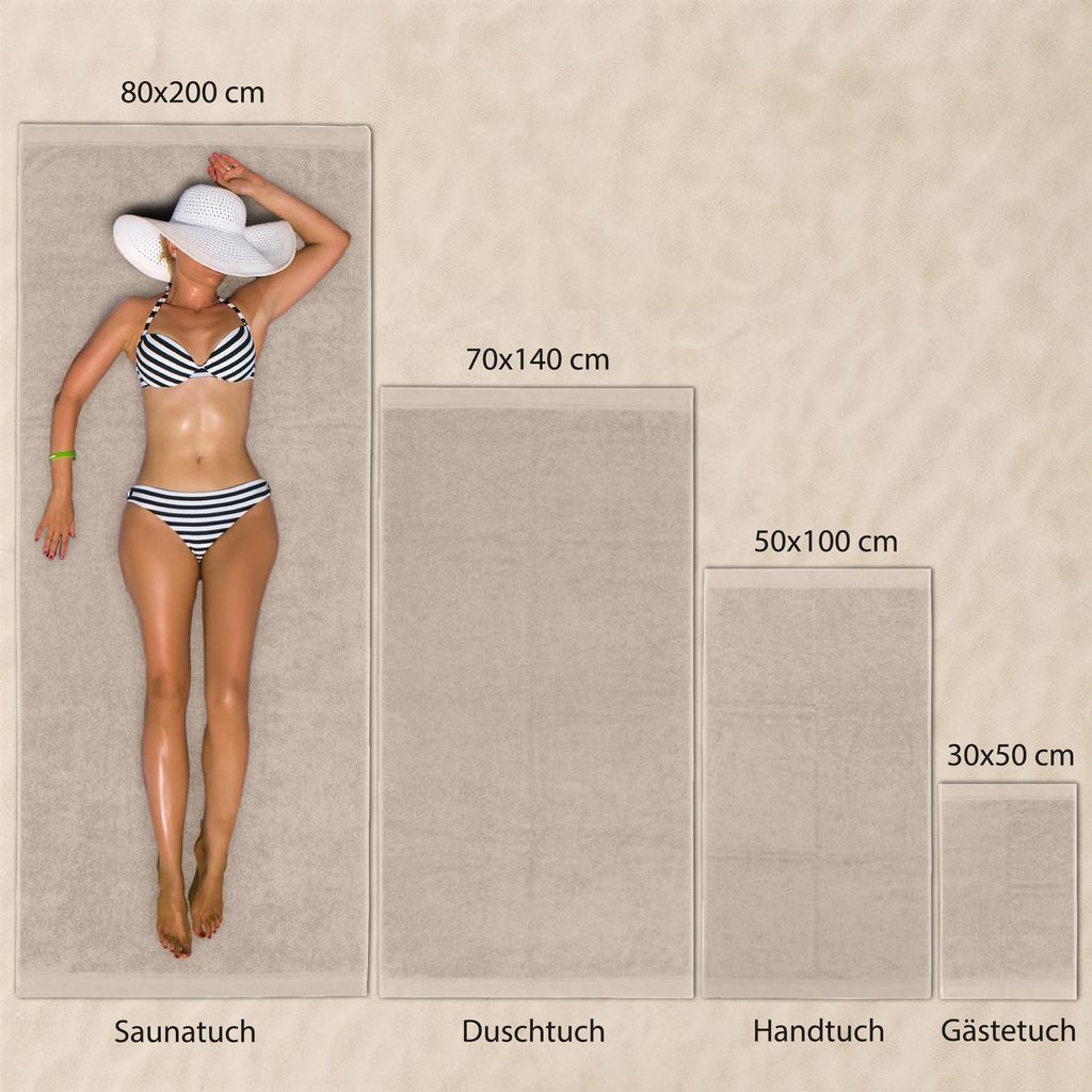 Hausfelder Handtücher Premium Handtuch Set (Beige, 4 Produktbild 