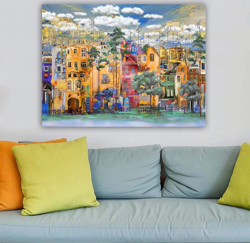 Wallity HPE2641 Tableau sur Toile Couleurs 70x100 cm Déco Murale Design